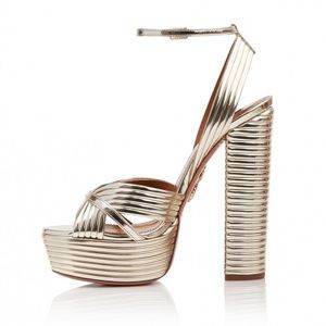 Aquazurra Gold Sundance Platforms- NEW WITH BOX!